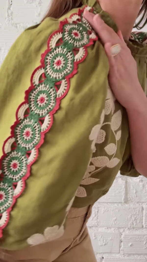 Boho-Inspired Embroidered Button-Down Shirt – Earthy Elegance in Every Stitch 🍂 - Image 5