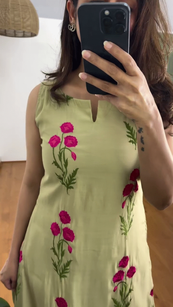 Floral Charm Embroidered Kurta – Grace in Bloom 🌸 - Image 5